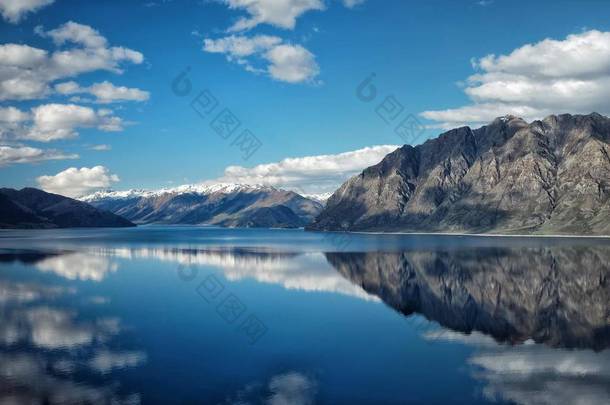 挪威美丽的湖景