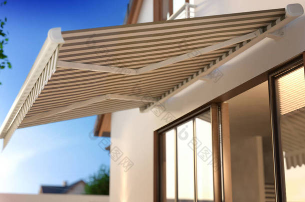 Canvas Awning，3D插图