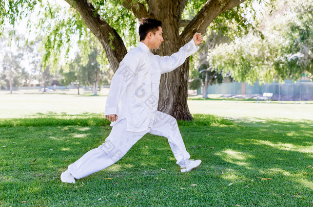 俊男练太极拳