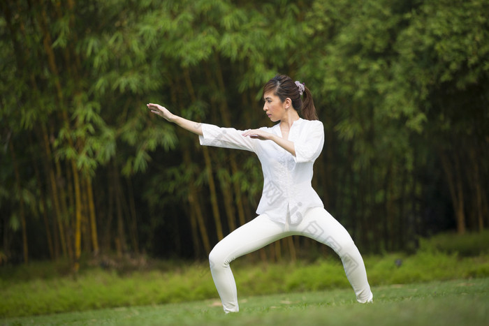 亚洲女人练太极 太极拳