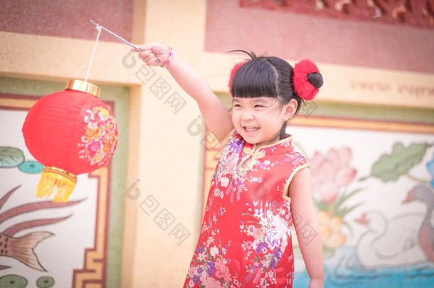 在传统中国亚洲中国女孩