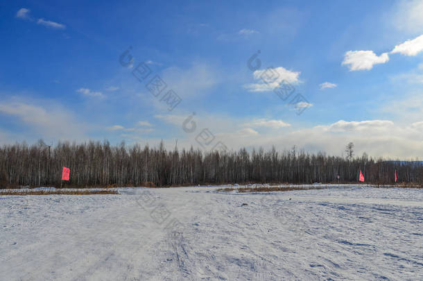 中国黑龙江冬季风景. 黑龙江是我国东北地区最北端的盛省.