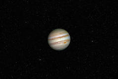 行星木星对太阳系的黑暗星空背景，由美国宇航局提供的这张图片的元素