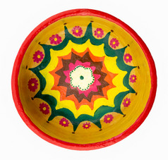 彩陶彩绘手工制作的盘子
