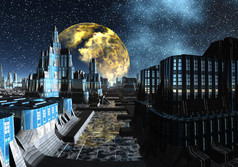 繁星满天的夜晚，在陌生的城市-科幻场景第 2 部分