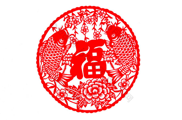 中国<strong>剪纸</strong>-鼠、 <strong>牛</strong>、 虎、 兔、 蛇、 马、 羊、 猴、 公鸡、 狗、 猪、 生肖送去祝福!