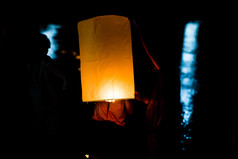 天灯飞泰国灯笼 loy kratong 节