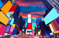 纽约曼哈顿时代广场删除广告