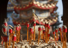 中国仪式蜡烛仪式在庙后.