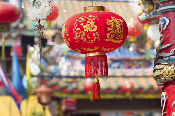 中国的灯笼，在新的一年的一天.