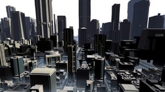 城市景观的 3d cg 渲染 