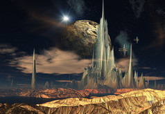 外星人的星球-3d 呈现的景观