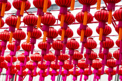 中国的灯笼装饰为中国新的一年