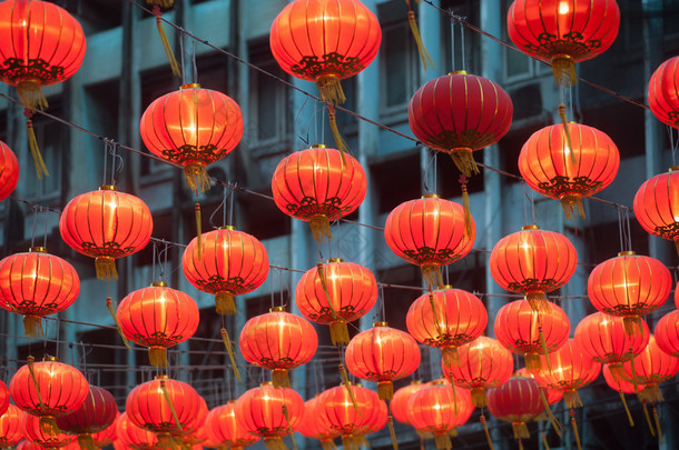 传统中国新年灯笼是为庆祝.