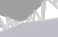 抽象的未来派白渡桥。3d 渲染
