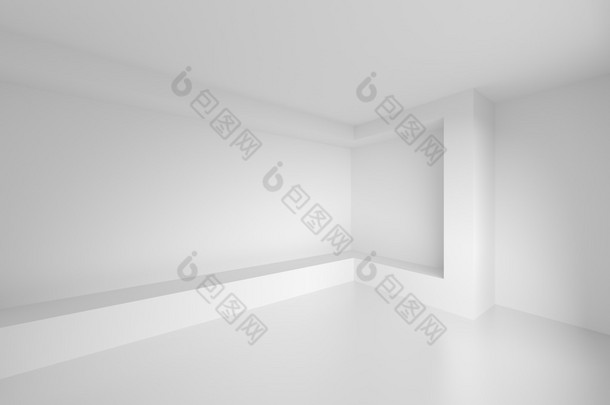 3d 白色空荡荡的房间