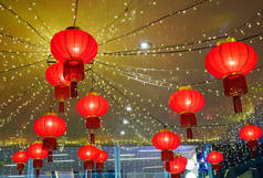 农历新年商场装饰用的中国灯笼.