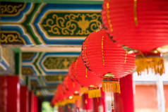 中国纸灯笼的中国新年庆祝活动
