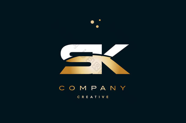 sk s k 白色黄色金金色豪华字母表字母标志 ico