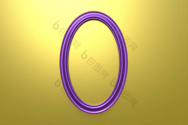 3d 渲染的现代挂紫<strong>色相</strong>框上你们