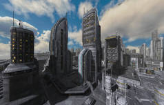 未来城市景观三维图