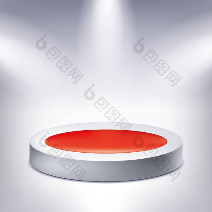 照明的讲台上红瓤奖座几何形状矢量设计对象图片-包图网企业站