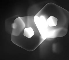 发光玻璃透明 pentagans，几何抽象数字背景