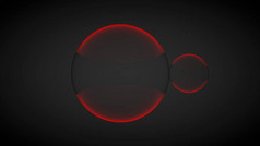 两个红色的玻璃球。3d 渲染