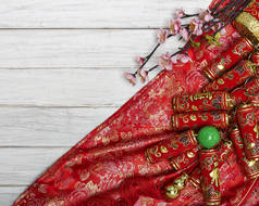 中国农历新年装饰物品用于信仰的好运和财富