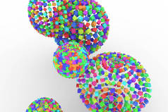 彩色球体从正方形, 现代样式软的白色和灰色 ba