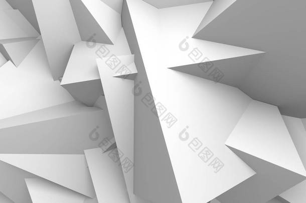 立方体白色的抽象几何背景