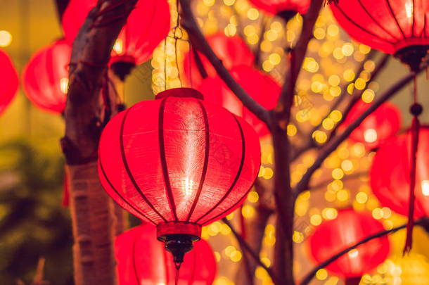 元宵节期间的中国灯笼. 
