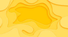 黄色背景的阴影是从纸上剪下来的。地方为公告的广告。抽象的雕刻艺术。插图