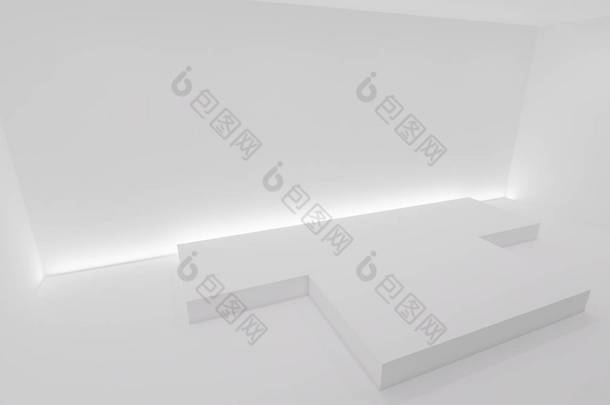 3d 舞台事件 led 电视光天暂存内部渲染插图