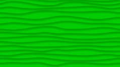 抽象背景的波浪线与阴影在绿色的颜色。水平模式重复