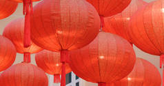 农历新年用中国传统灯笼装饰