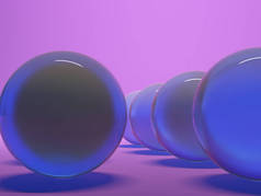 抽象的紫色球体。3d 背景