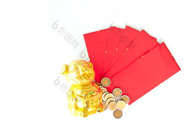 愉快的中国新年, 手<strong>拿</strong>着<strong>红包</strong>或被称为 angpao 查出在白色背景