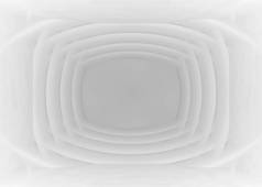 3d 渲染。抽象现代重叠白色曲线图在正方形监视形状墙壁背景.