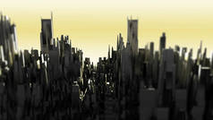 抽象城市城市景观背景与数字艺术中的建筑和摩天大楼