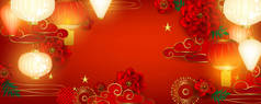 红色中国假日背景