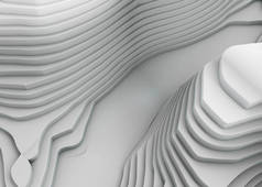 抽象体系结构背景。白色圆形山脉。3d 渲染-插图