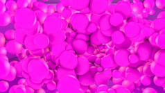 抽象的霓虹灯背景。紫色背景上的粉红色球体。T