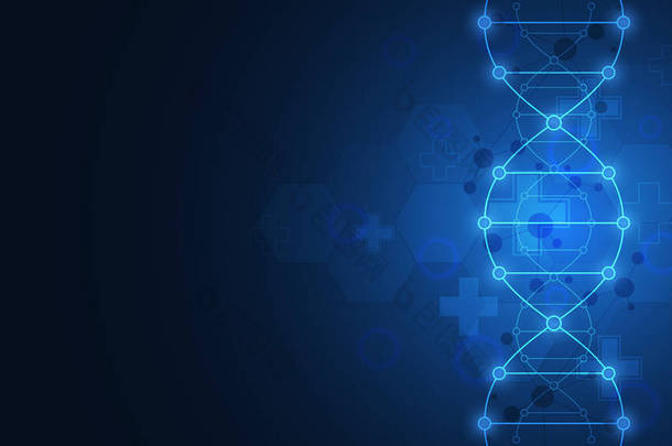 dna 链背景和<strong>基因工程</strong>或实验室研究。医学技术与科学理念.