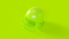 石灰绿色美式足球头盔3D插图