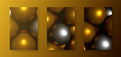 创意抽象背景与金色光泽3D球. 