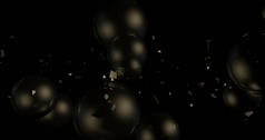 在黑暗的背景中充满气泡的抽象背景.
