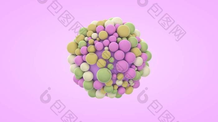 渲染许多不同颜色和尺寸的小球抽象构图快乐图片-包图网企业站