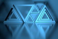 具有许多三角形形状的蓝色构图