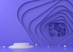 彩色隧道显示背景用于产品演示，3D渲染说明.
